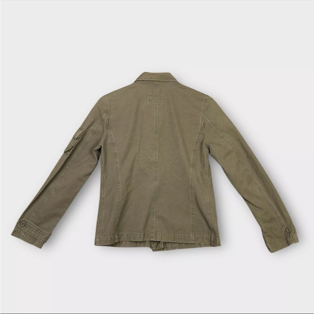 J Crew Women's Utility Cargo Safari Jacket Sz Small Green Military Field Y2K VTG - Picture 3 of 12